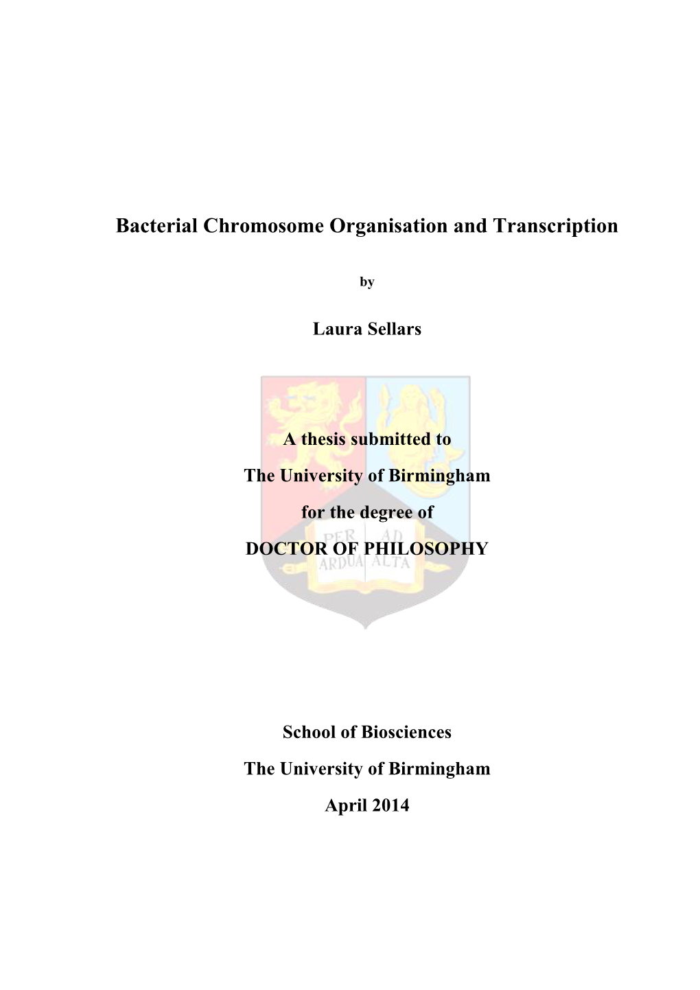 Bacterial Chromosome Organisation and Transcription
