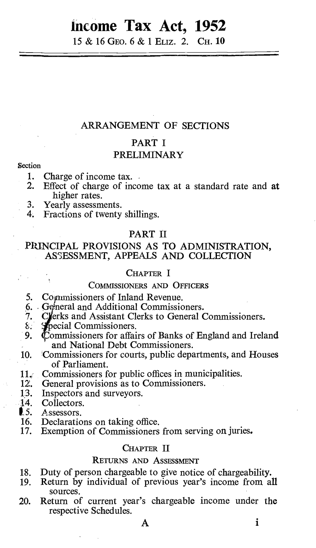 Income Tax Act, 1952 15 & 16 GEO