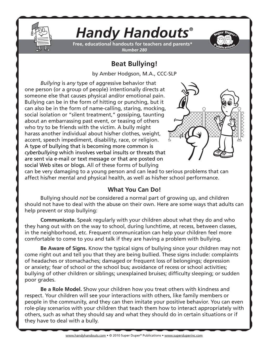 Handy Handouts® Beat Bullying!