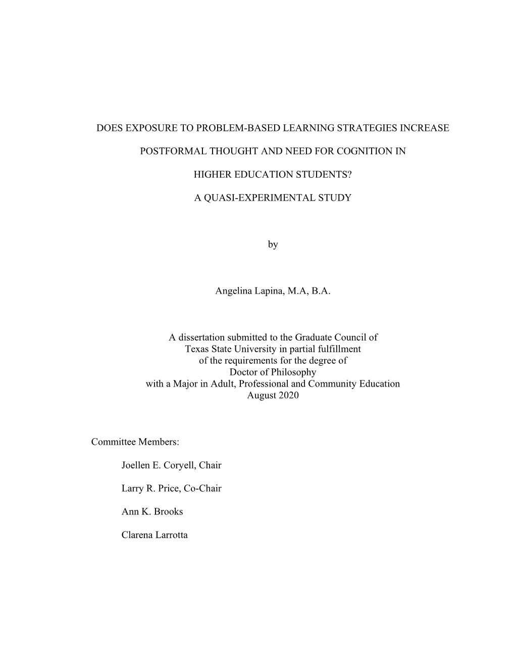 Does Exposure to Problem-Based Learning Strategies Increase