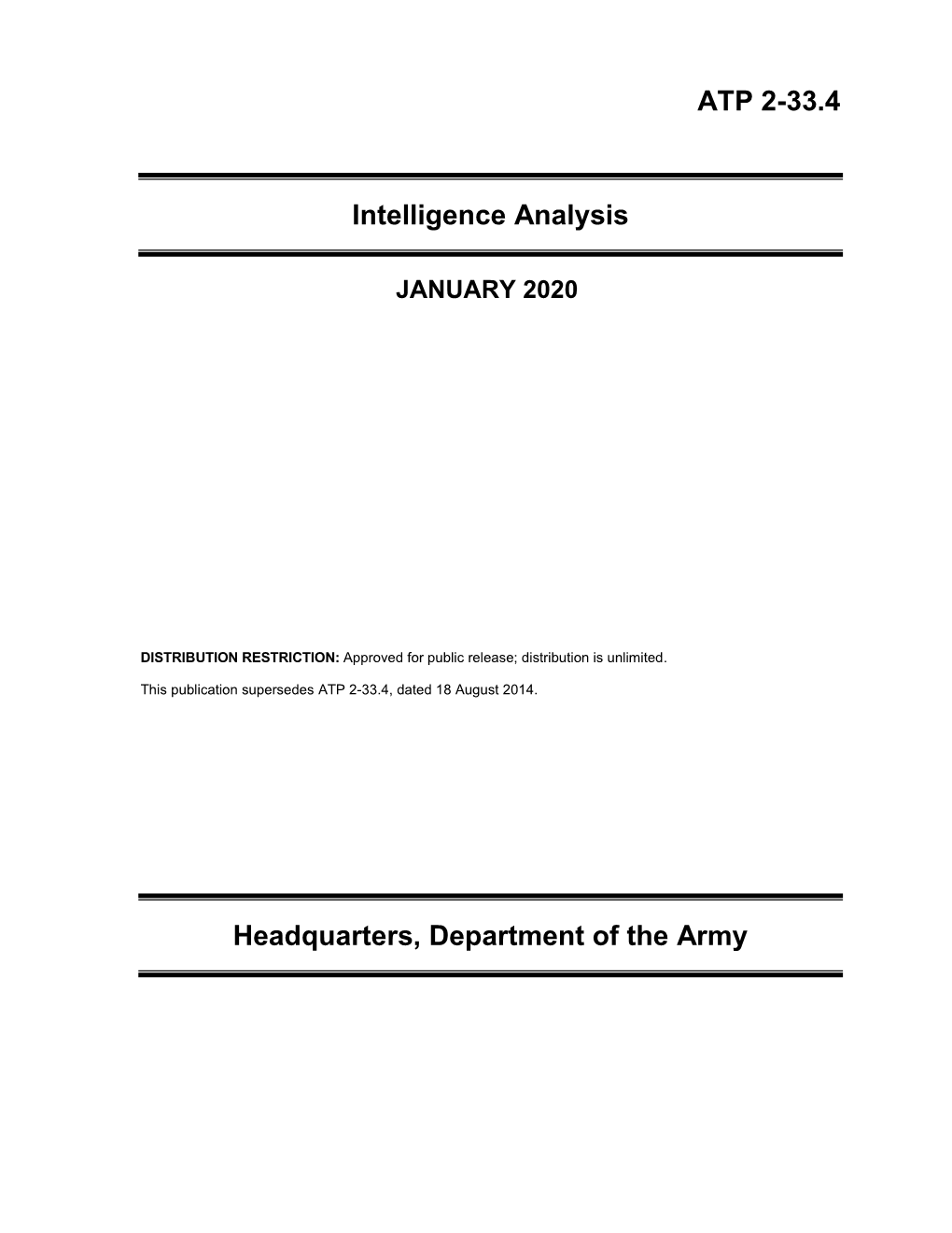 ATP 2-33.4 Intelligence Analysis