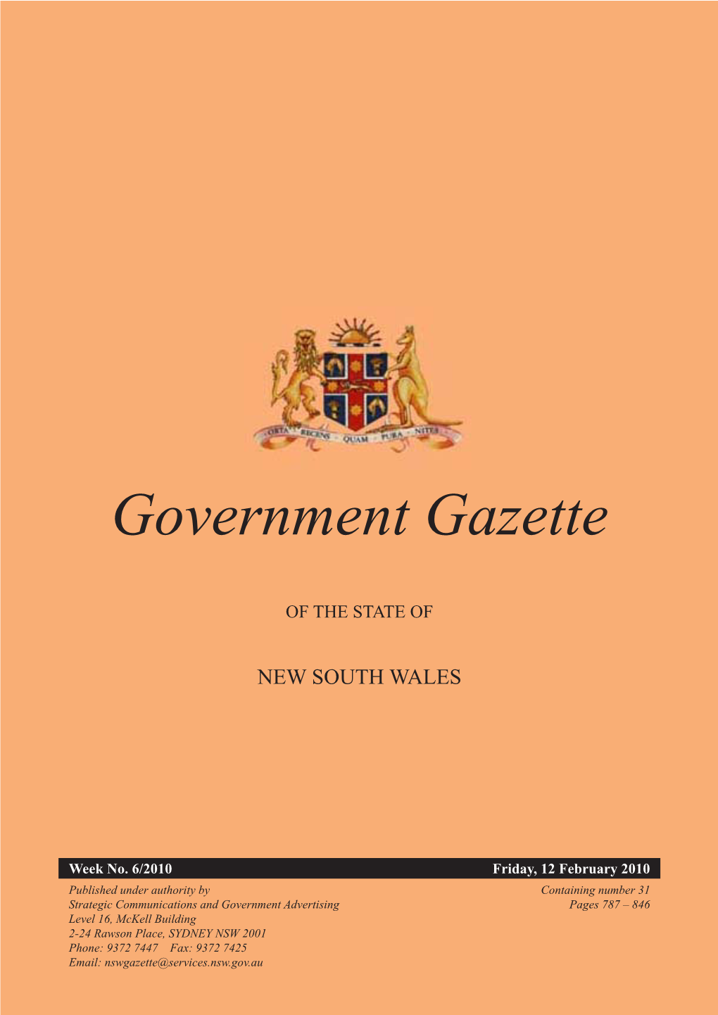Government Gazette of 12 February 2010
