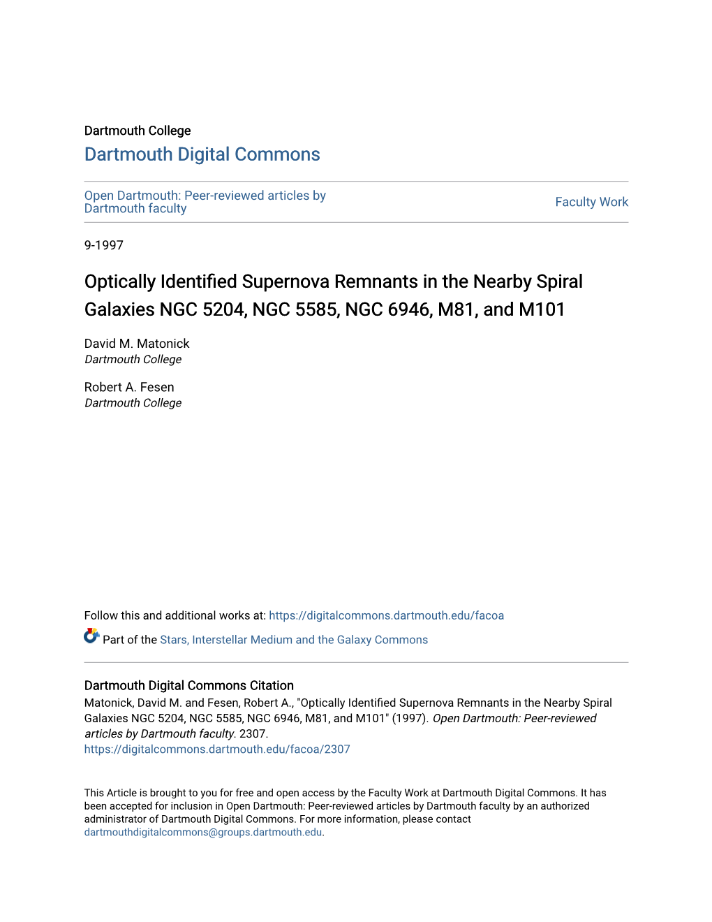 Optically Identified Supernova Remnants in the Nearby Spiral Galaxies NGC 5204, NGC 5585, NGC 6946, M81, and M101