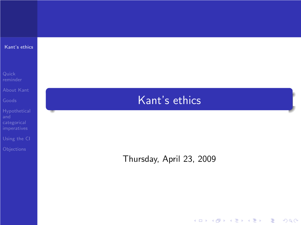 Kant's Ethics