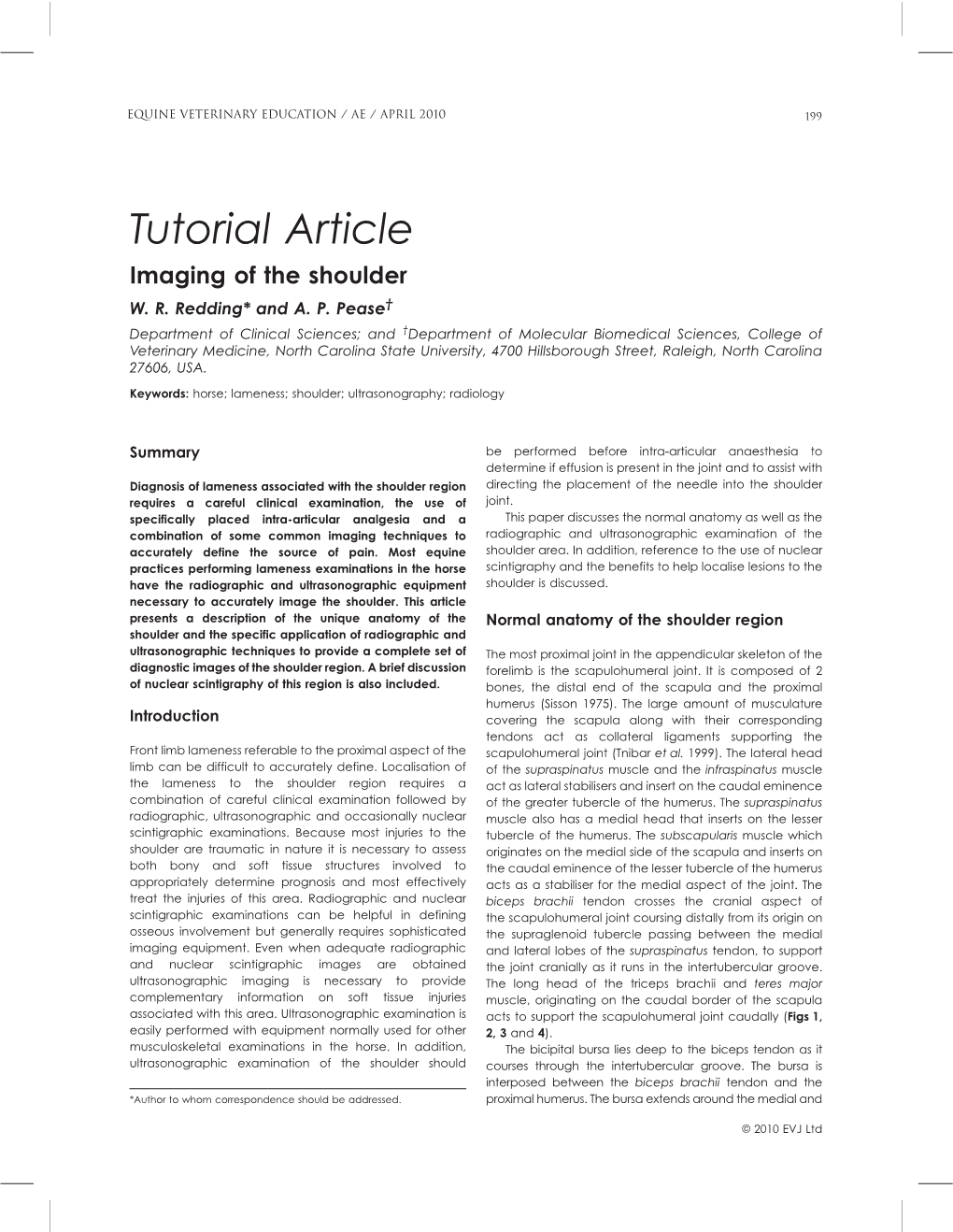 Tutorial Article Imaging of the Shoulder W