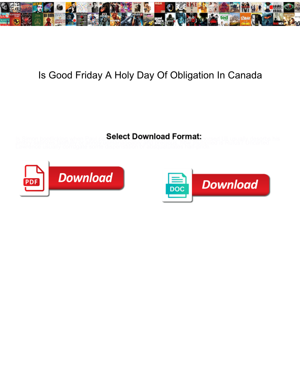 Is Good Friday a Holy Day of Obligation in Canada