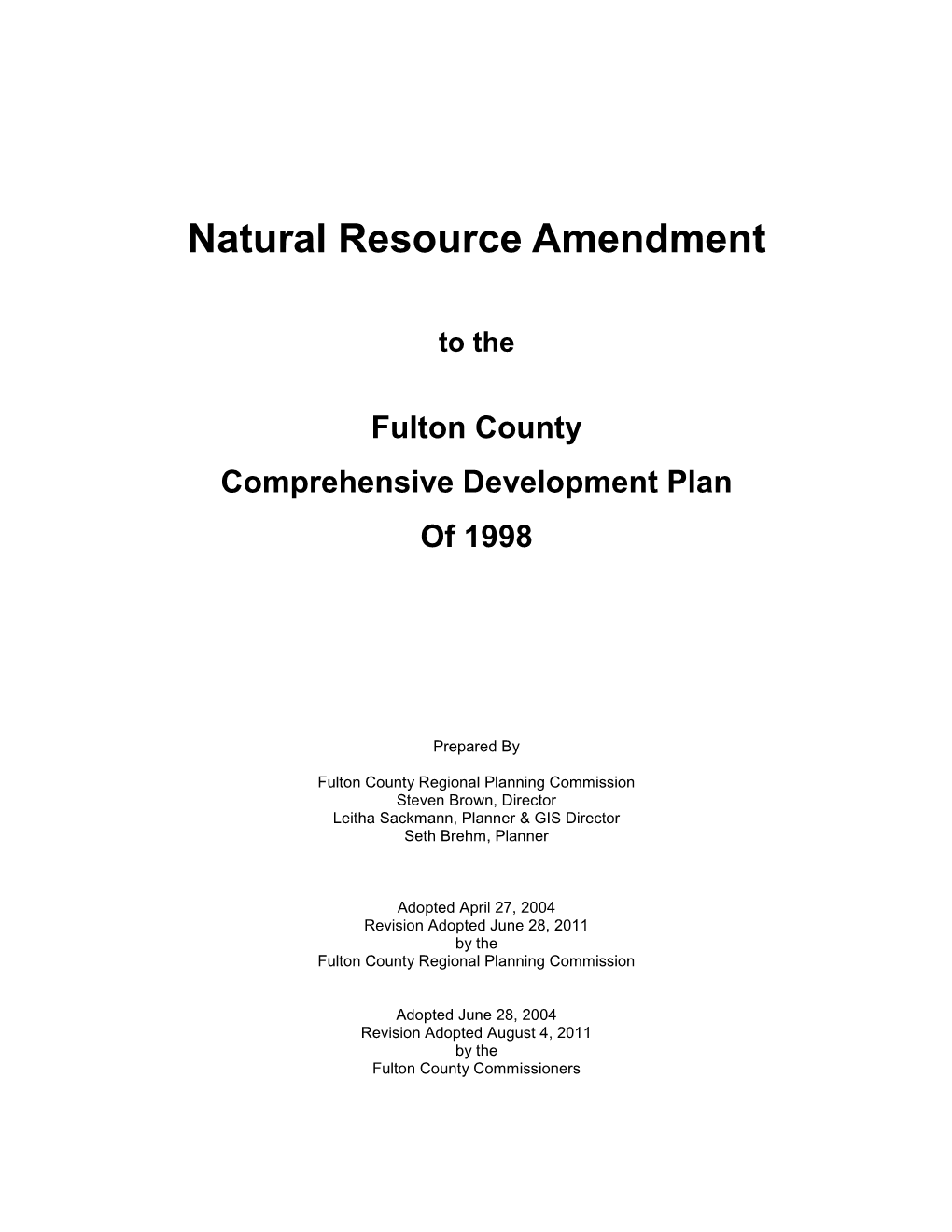 Natural Resource Amendment
