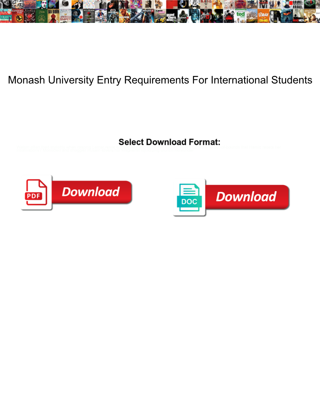 Monash University Entry Requirements for International Students