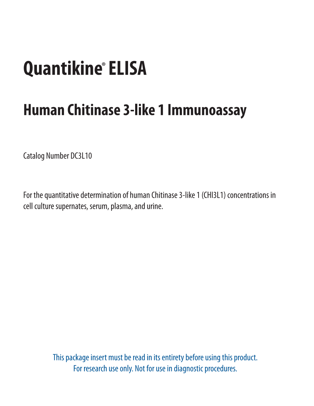 Human Chitinase 3-Like 1 Quantikine