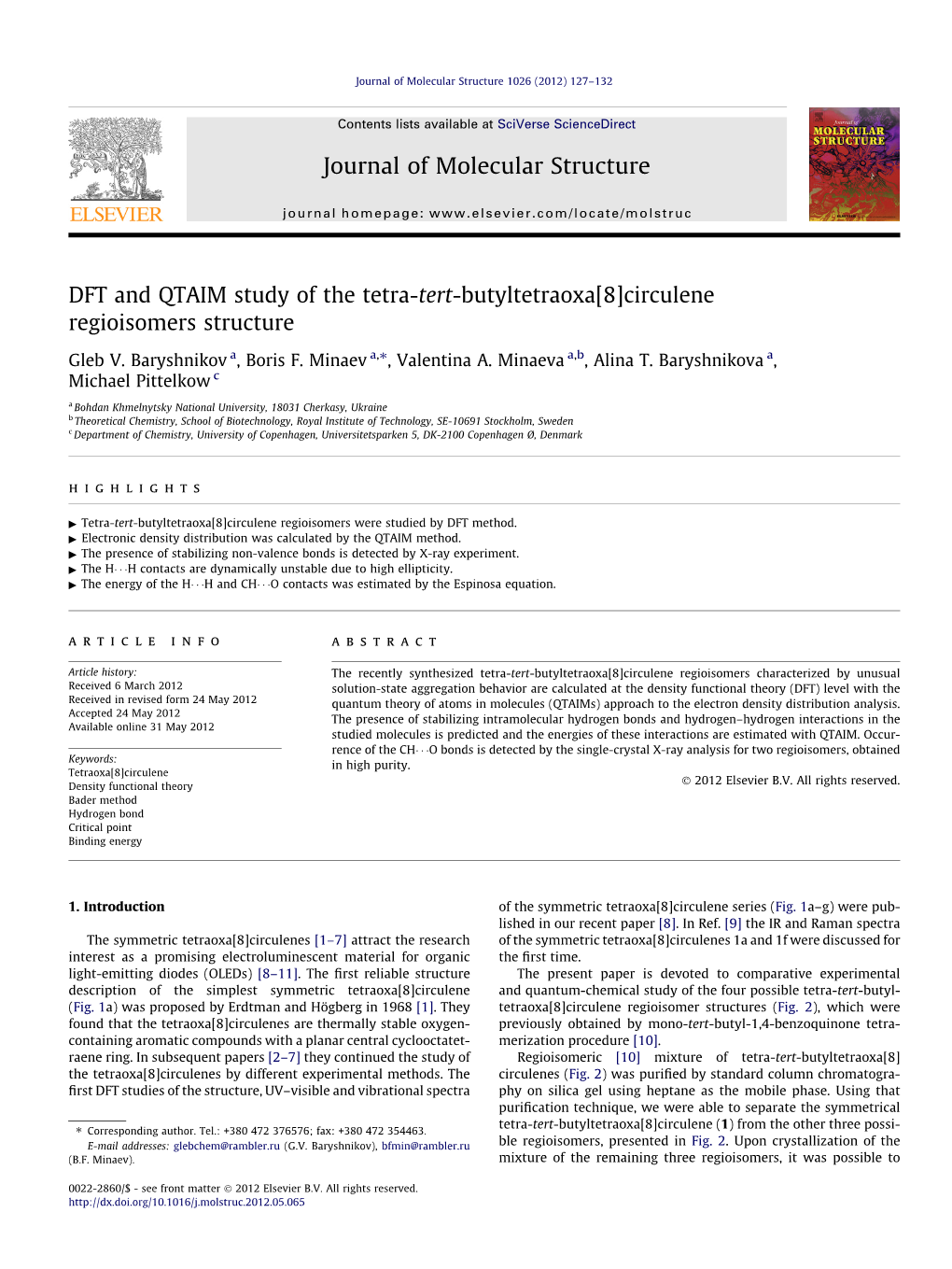 DFT and QTAIM Study of the Tetra-Tert ... -.:. Michael Pittelkow