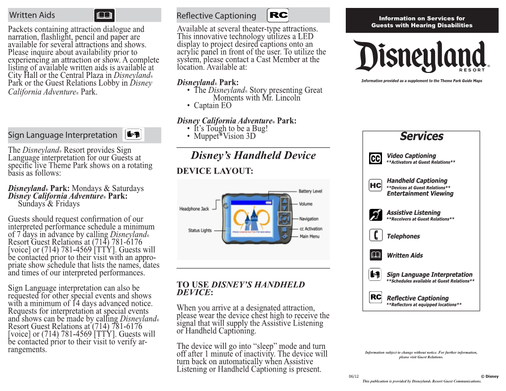 Services Disney's Handheld Device