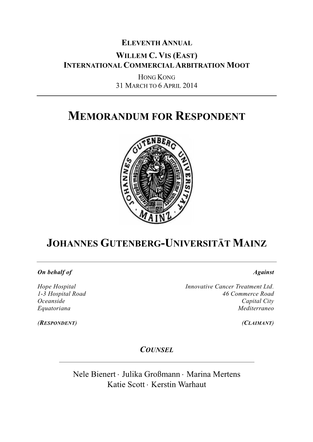 Memorandum for Respondent