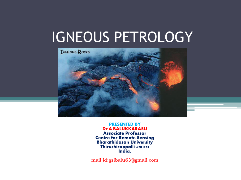 Igneous Petrology