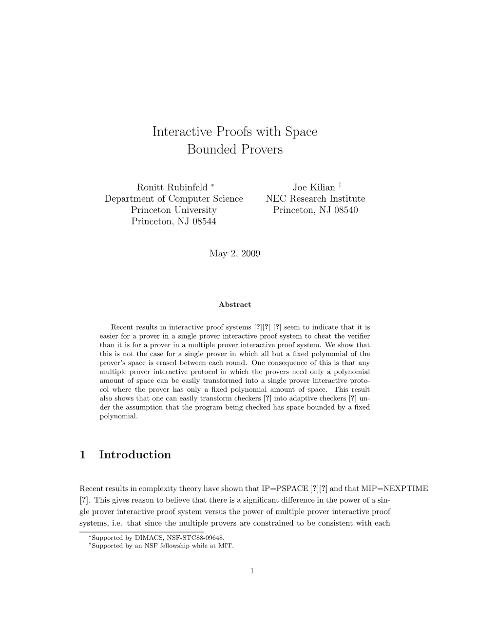 Interactive Proofs with Space Bounded Provers