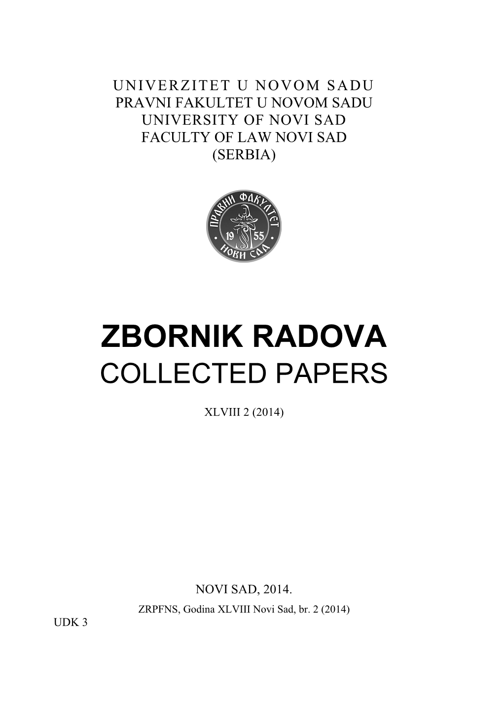 Zbornik Radova Collected Papers