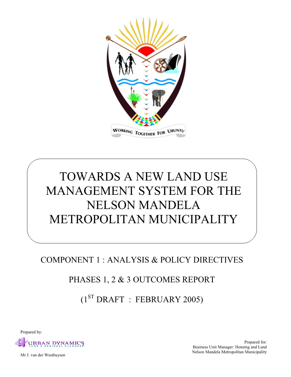 Land Use Management System for the Nelson Mandela Metropolitan Municipality
