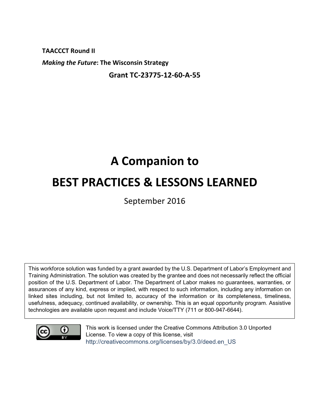A Companion to BEST PRACTICES & LESSONS LEARNED