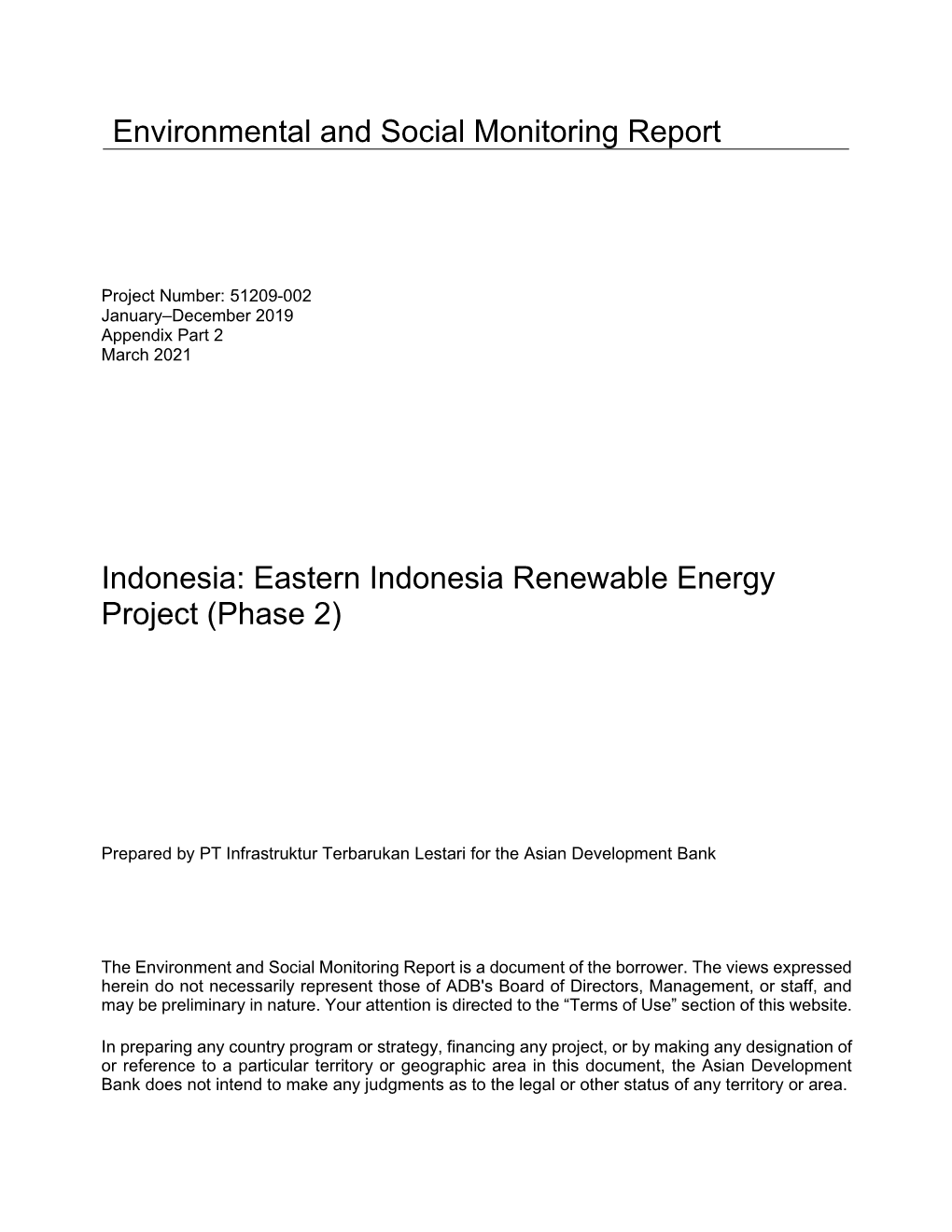 Esmp Implementation Report Construction Phase