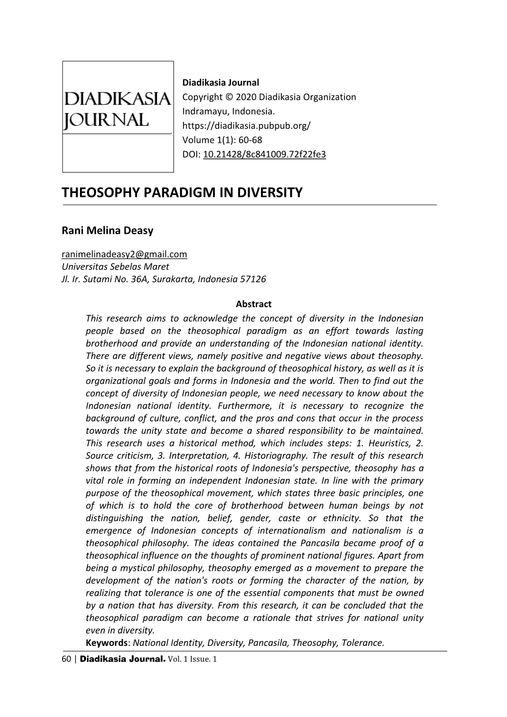 Theosophy Paradigm in Diversity