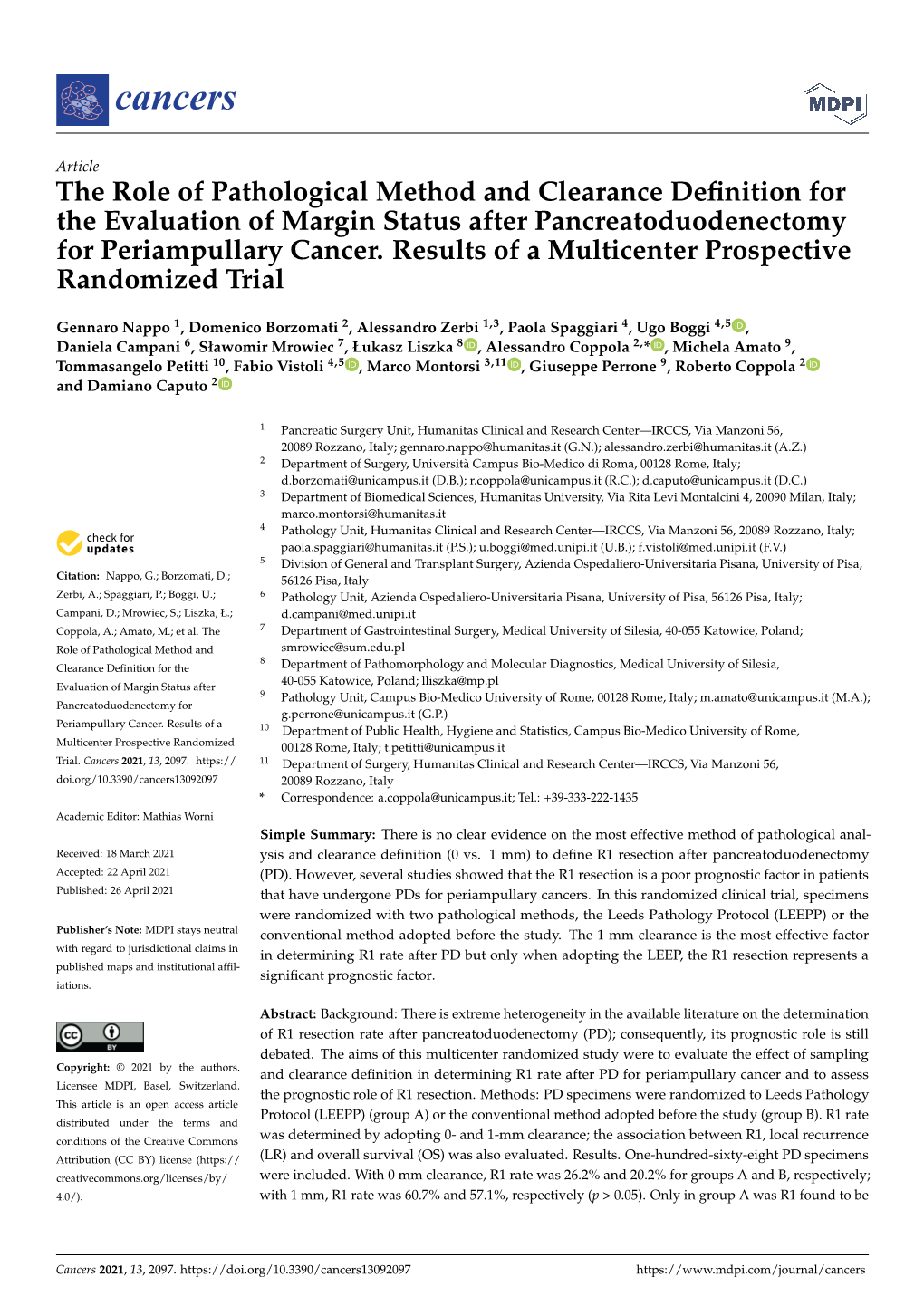 The Role of Pathological Method and Clearance Definition for The