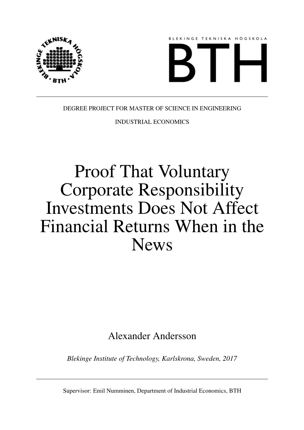 Proof That Voluntary Corporate Responsibility Investments Does Not Affect Financial Returns When in the News