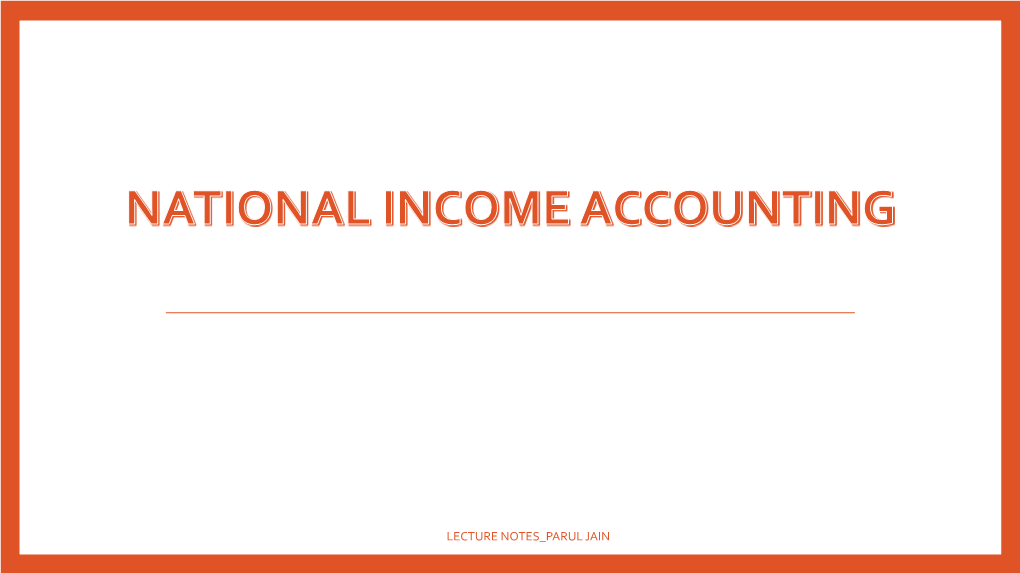 National Income and Product Accounts