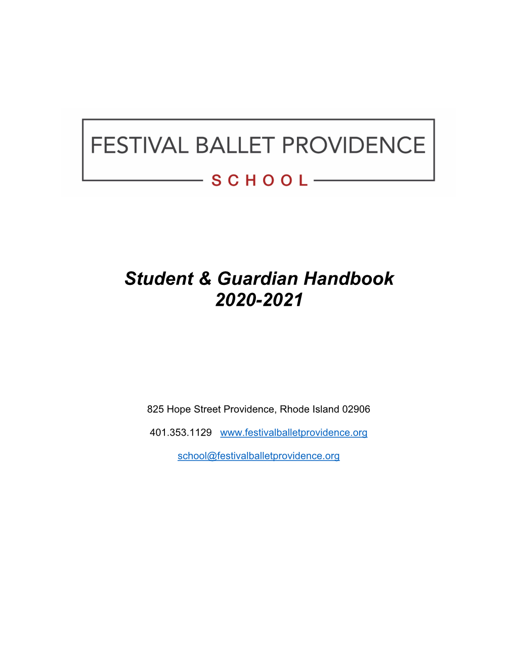 Student & Guardian Handbook 2020-2021