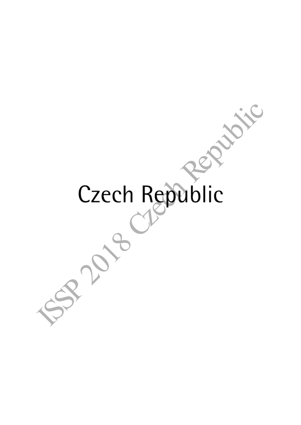 ISSP 2018 Czech Republic