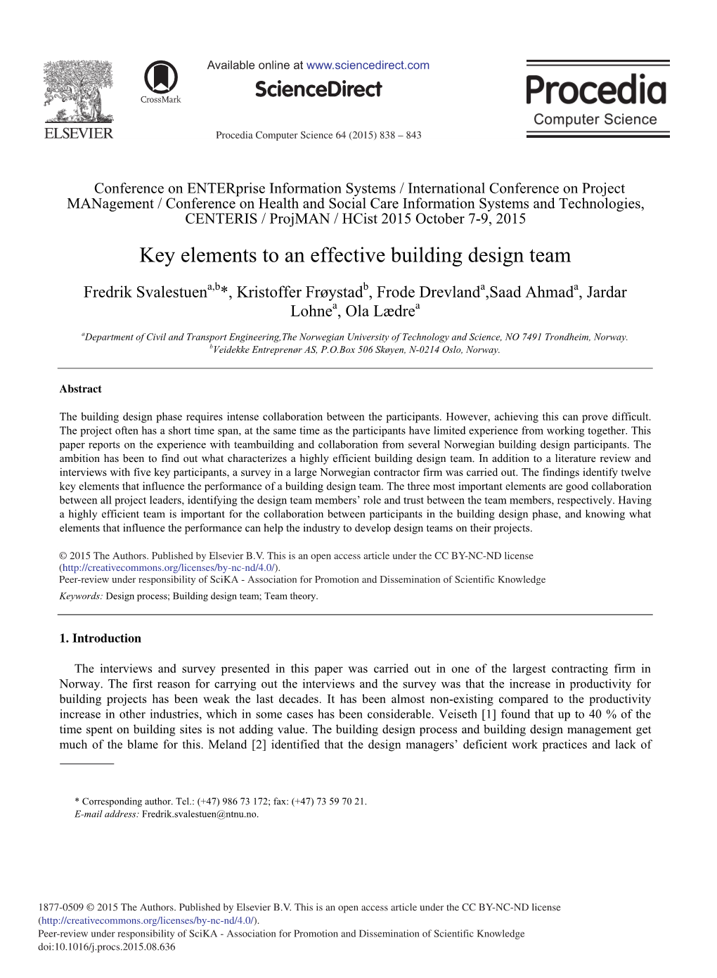 Key Elements to an Effective Building Design Team