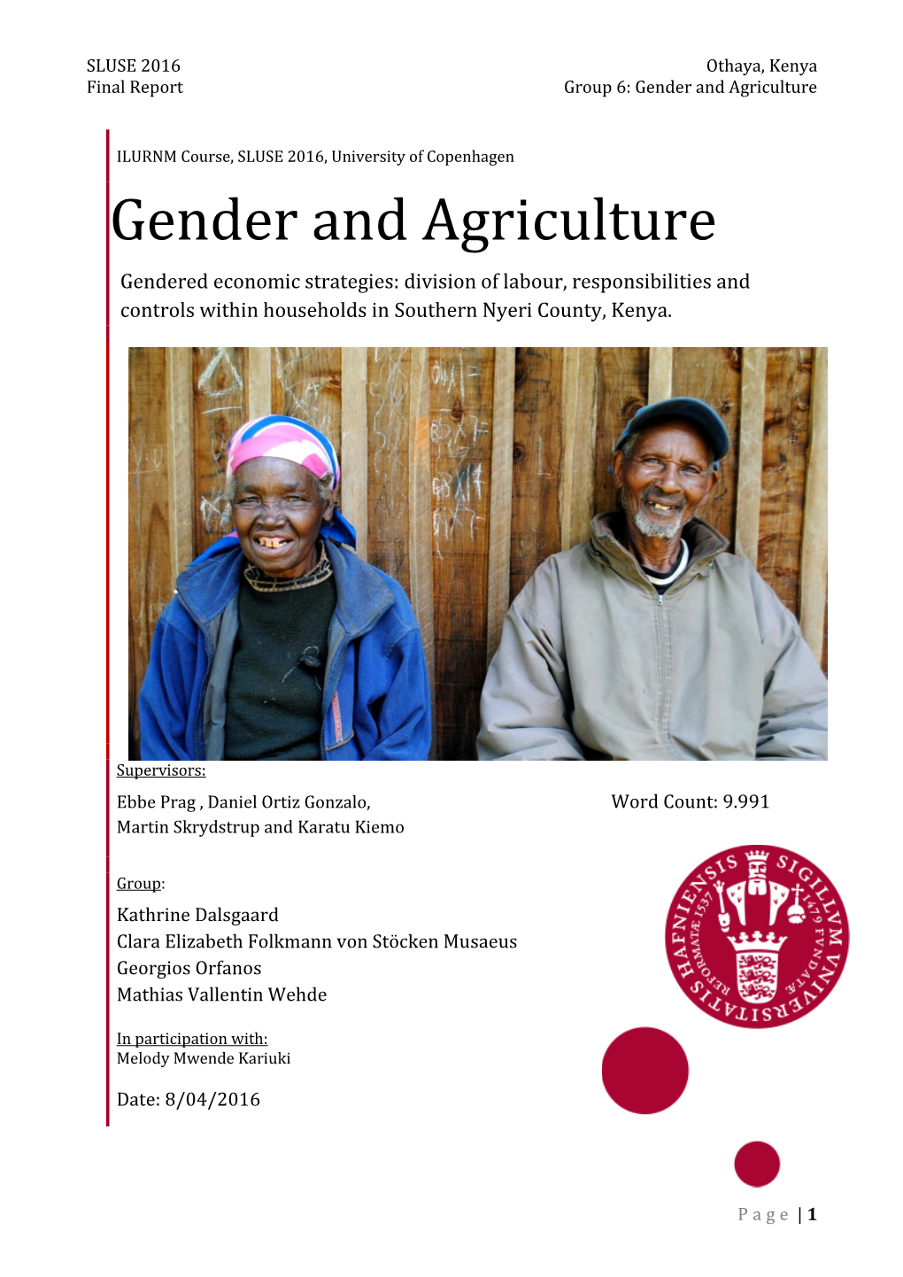 Gender and Agriculture