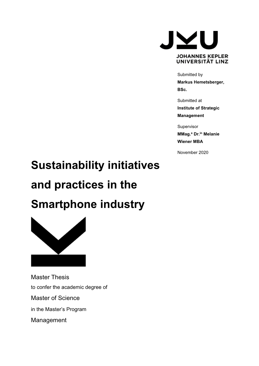 Sustainability Initiatives and Practices in the Smartphone Industry
