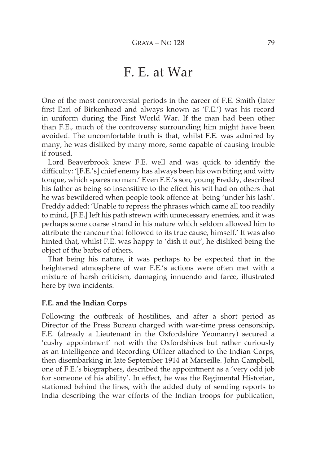 'F.E. at War' (PDF)