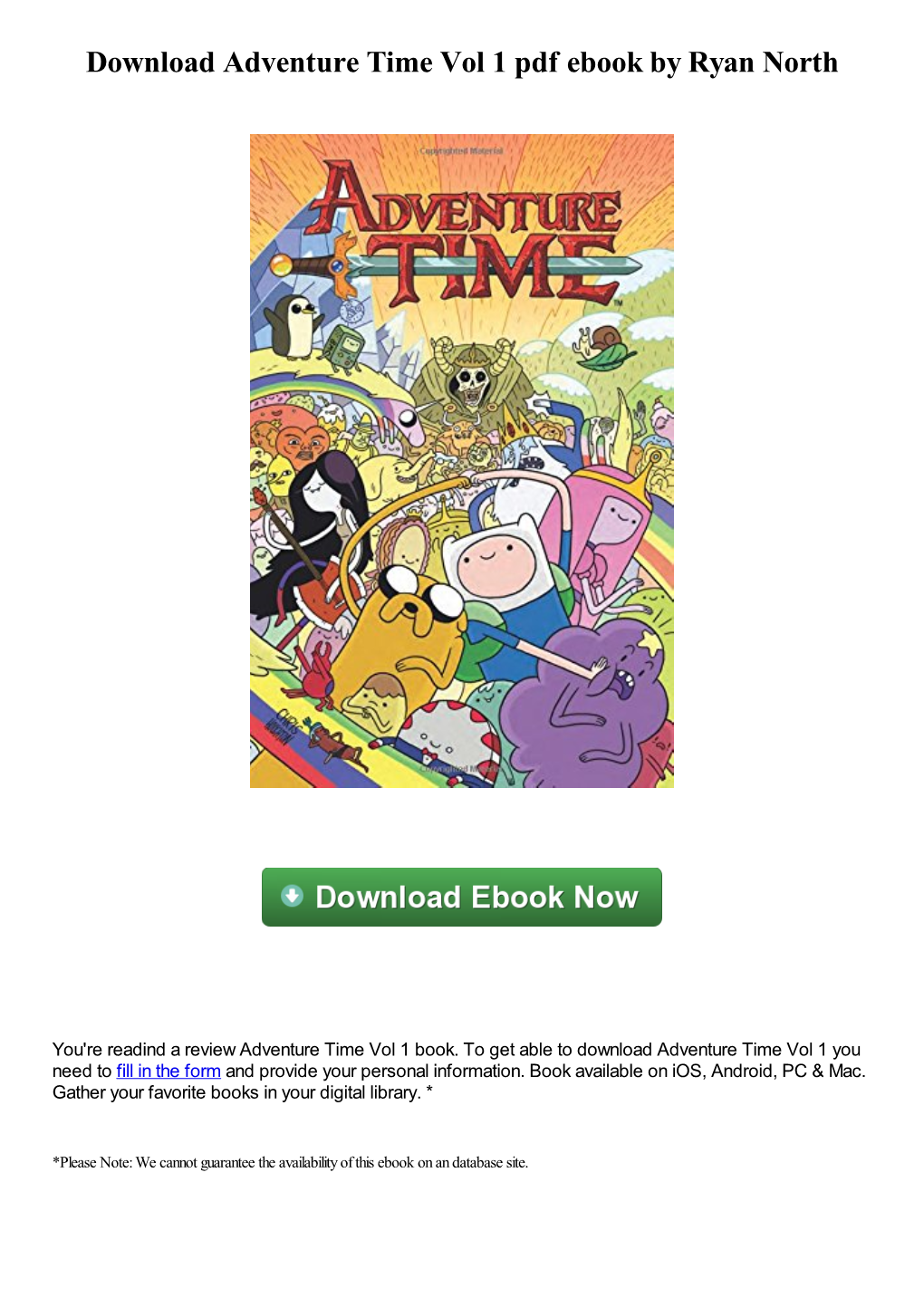Download Adventure Time Vol 1 Pdf Ebook by Ryan North