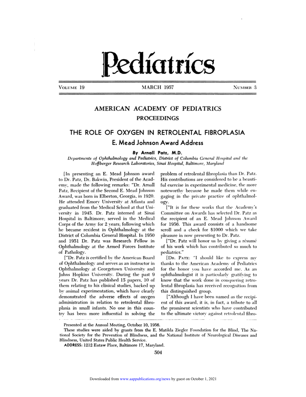 American Academy of Pediatrics Proceedings