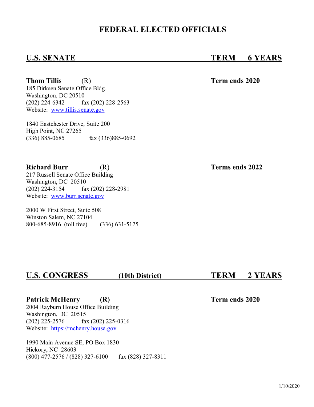 DISTRICT COURT JUDGES: 4 Year Terms