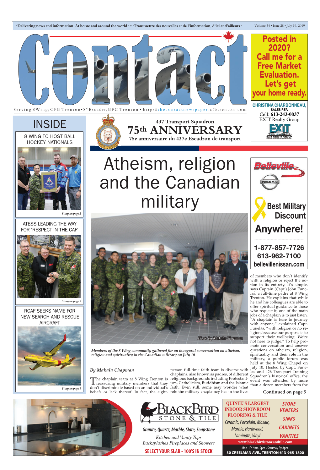 Atheism, Religion and the Canadian Military Best Military Story on Page 3 Discount ATESS LEADING the WAY for 'RESPECT in the CAF' Anywhere!