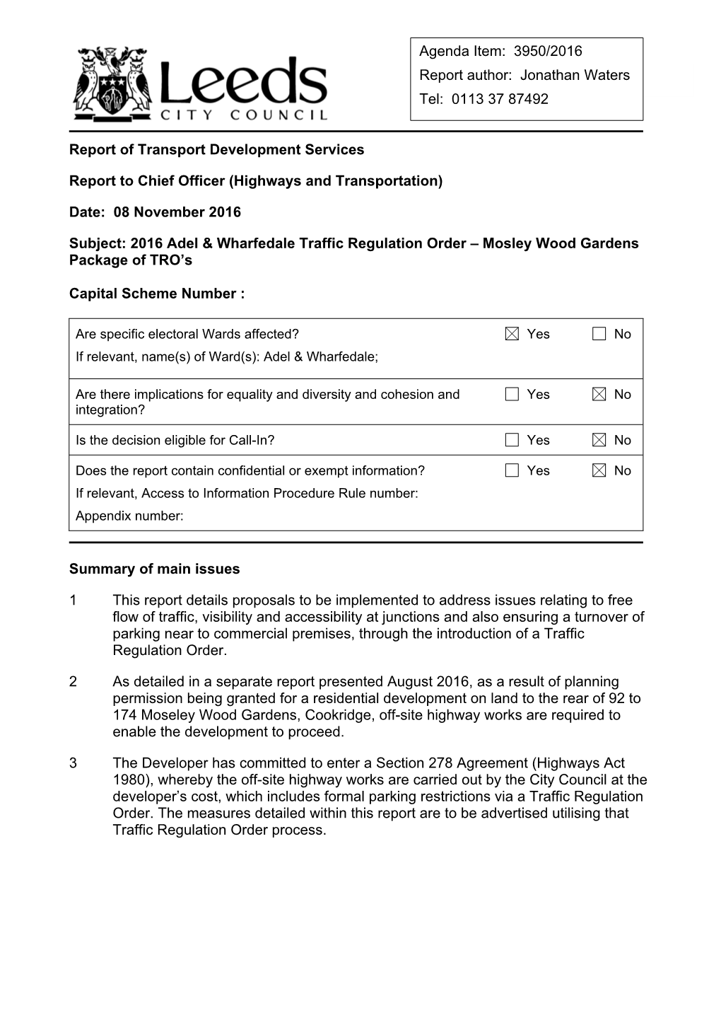 Report to Chief Officer Highways and Transportation.Pdf