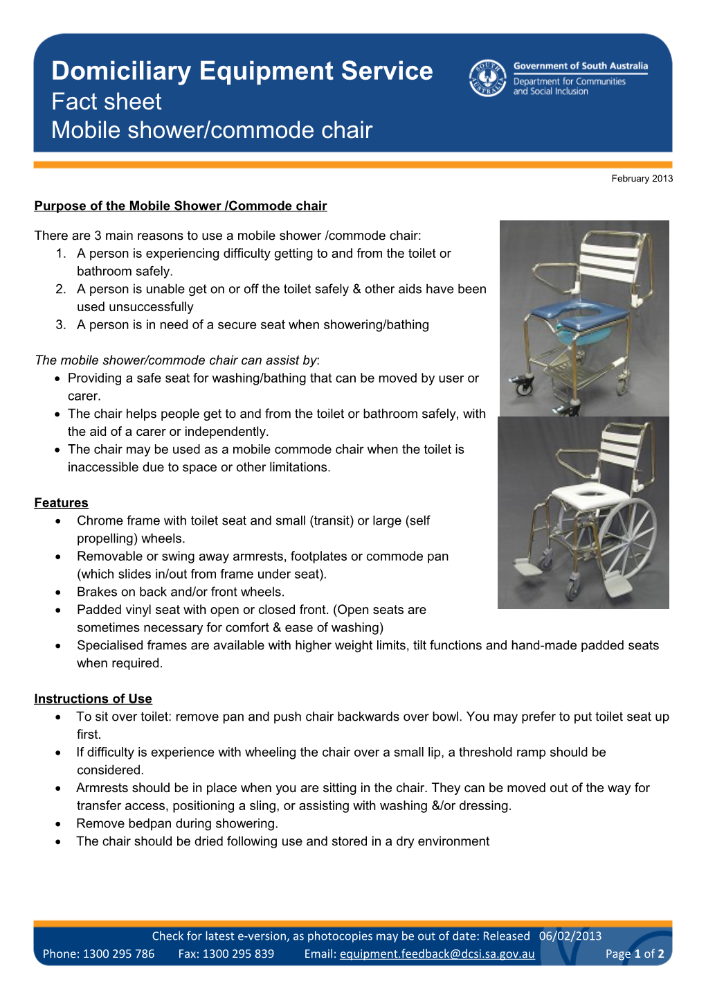 Domiciliary Equipment Service s1