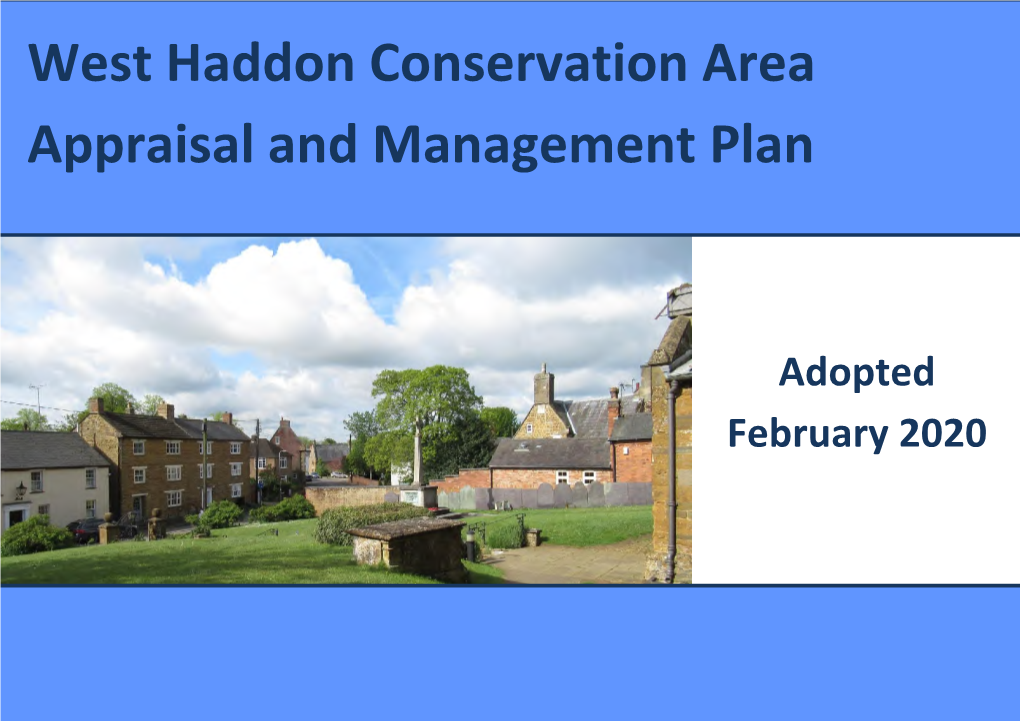 West Haddon Conservation Area Appraisal and Management Plan