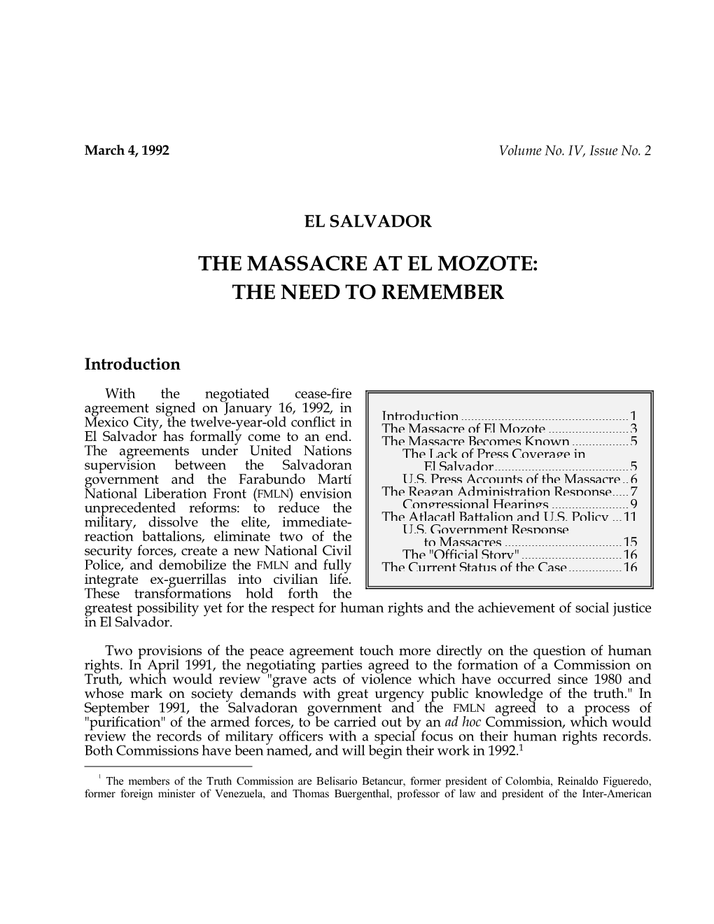 The Massacre at El Mozote