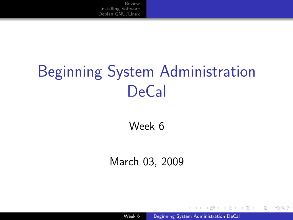 Beginning System Administration Decal