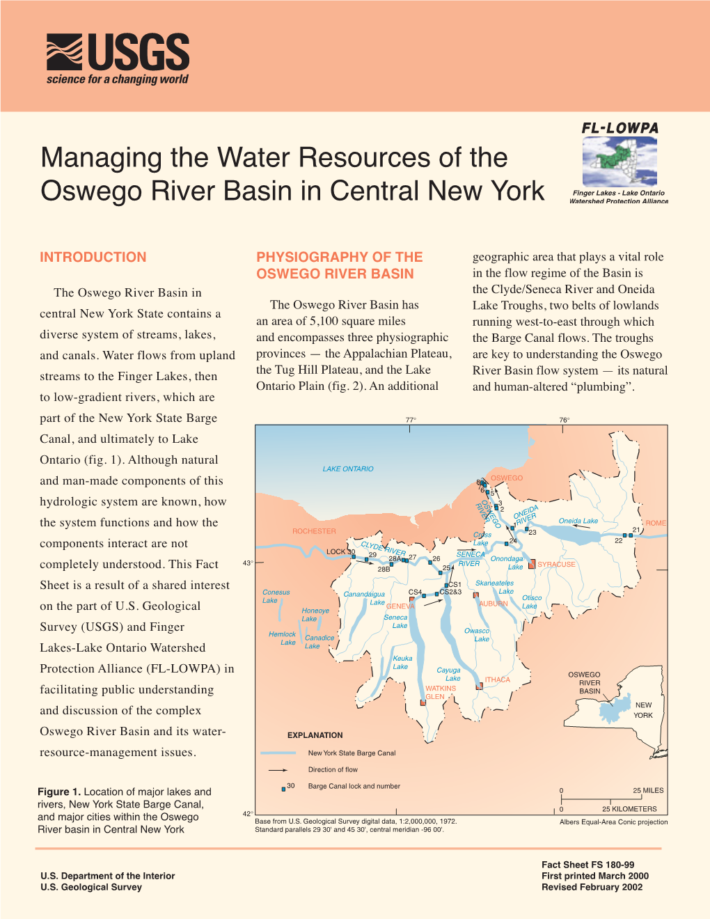 Managing the Water Resources of the Oswego River Basin in Central New York