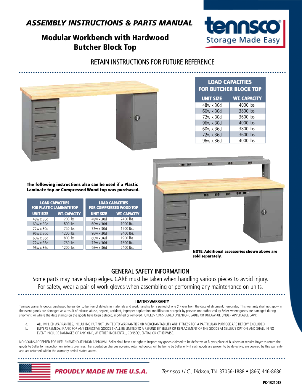 Modular Wood Top Workbench