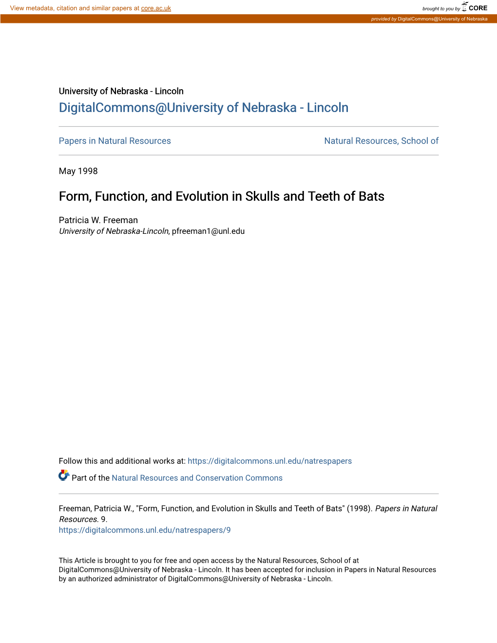 Form, Function, and Evolution in Skulls and Teeth of Bats
