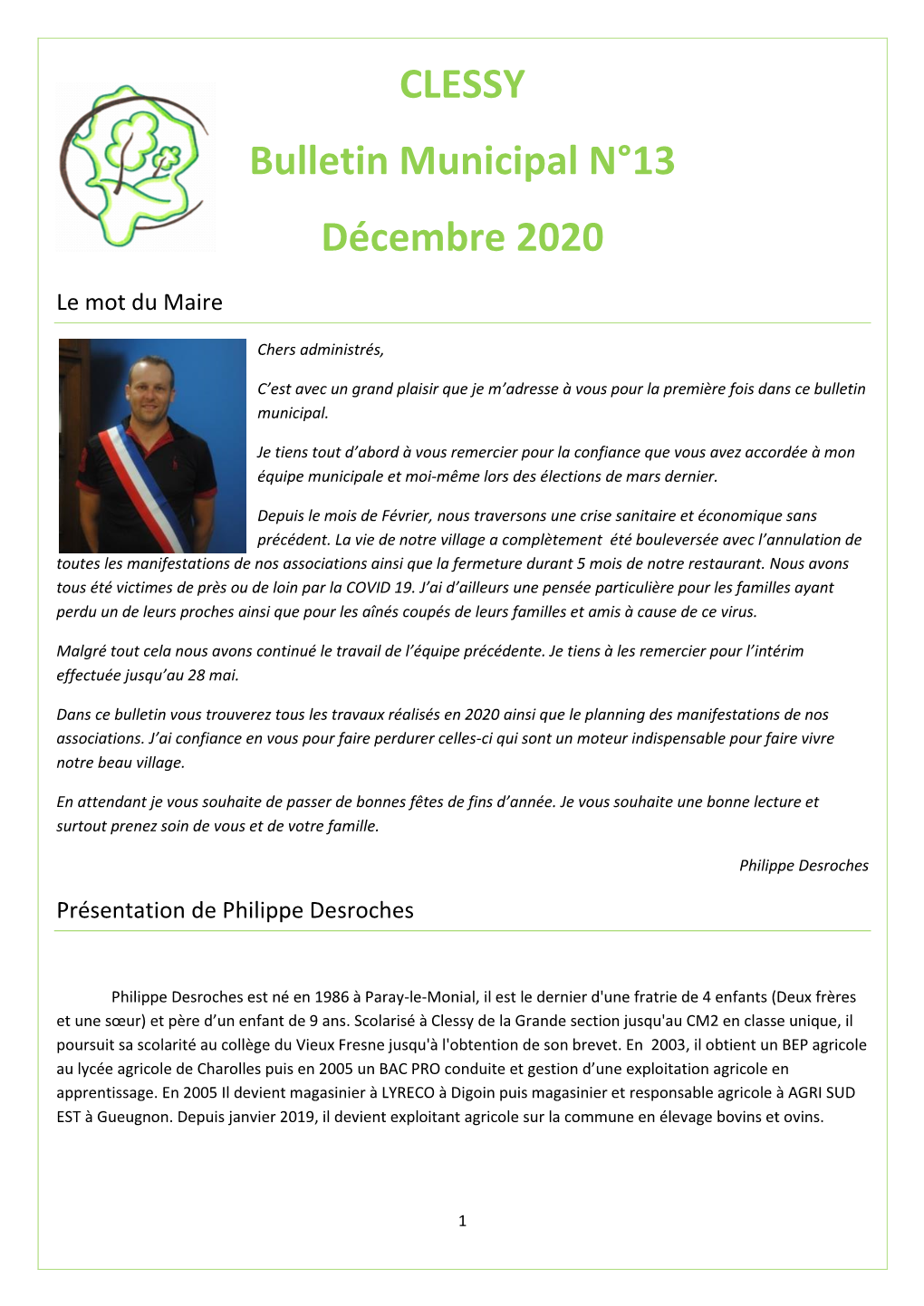 CLESSY Bulletin Municipal N°13 Décembre 2020