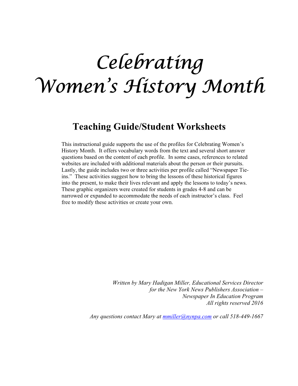 Celebrating Women's History Month