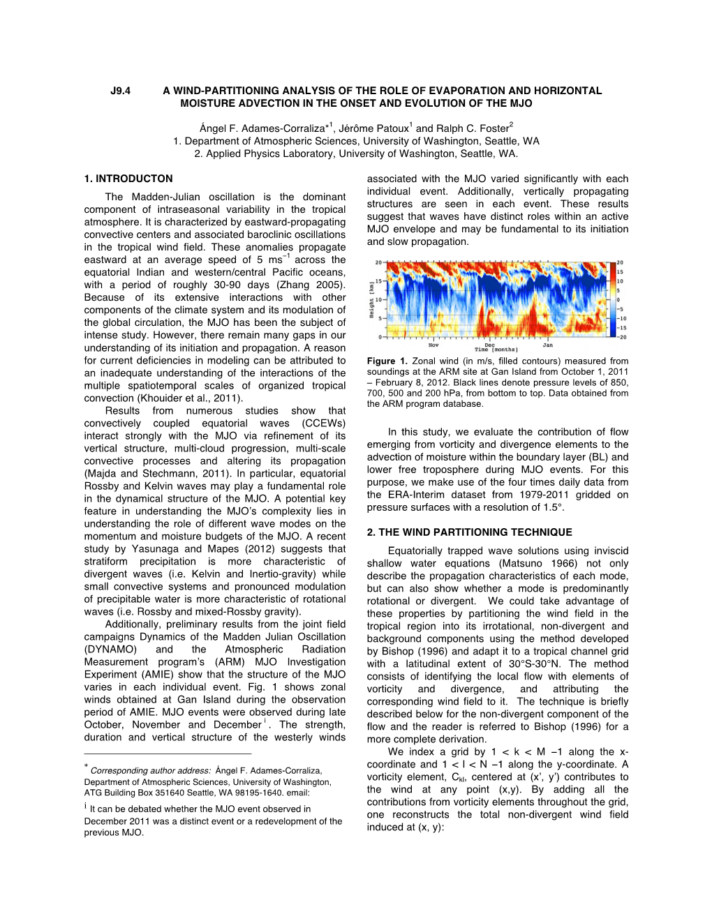 J9.4 a Wind-Partitioning Analysis of the Role of Evaporation and Horizontal Moisture Advection in the Onset and Evolution of the Mjo