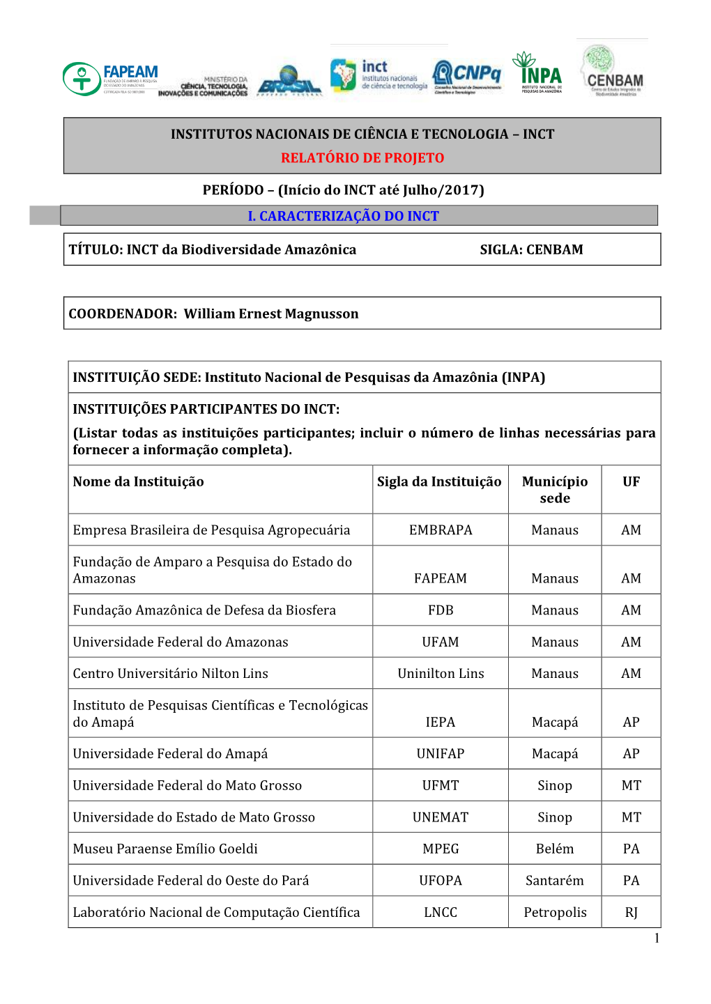 Relatorio CENBAM/FAPEAM 2017