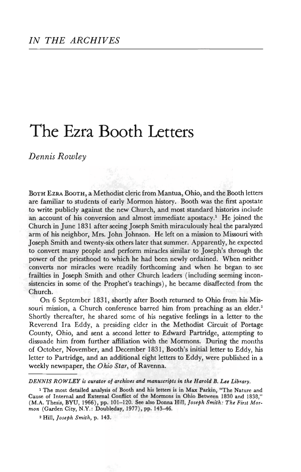 The Ezra Booth Letters
