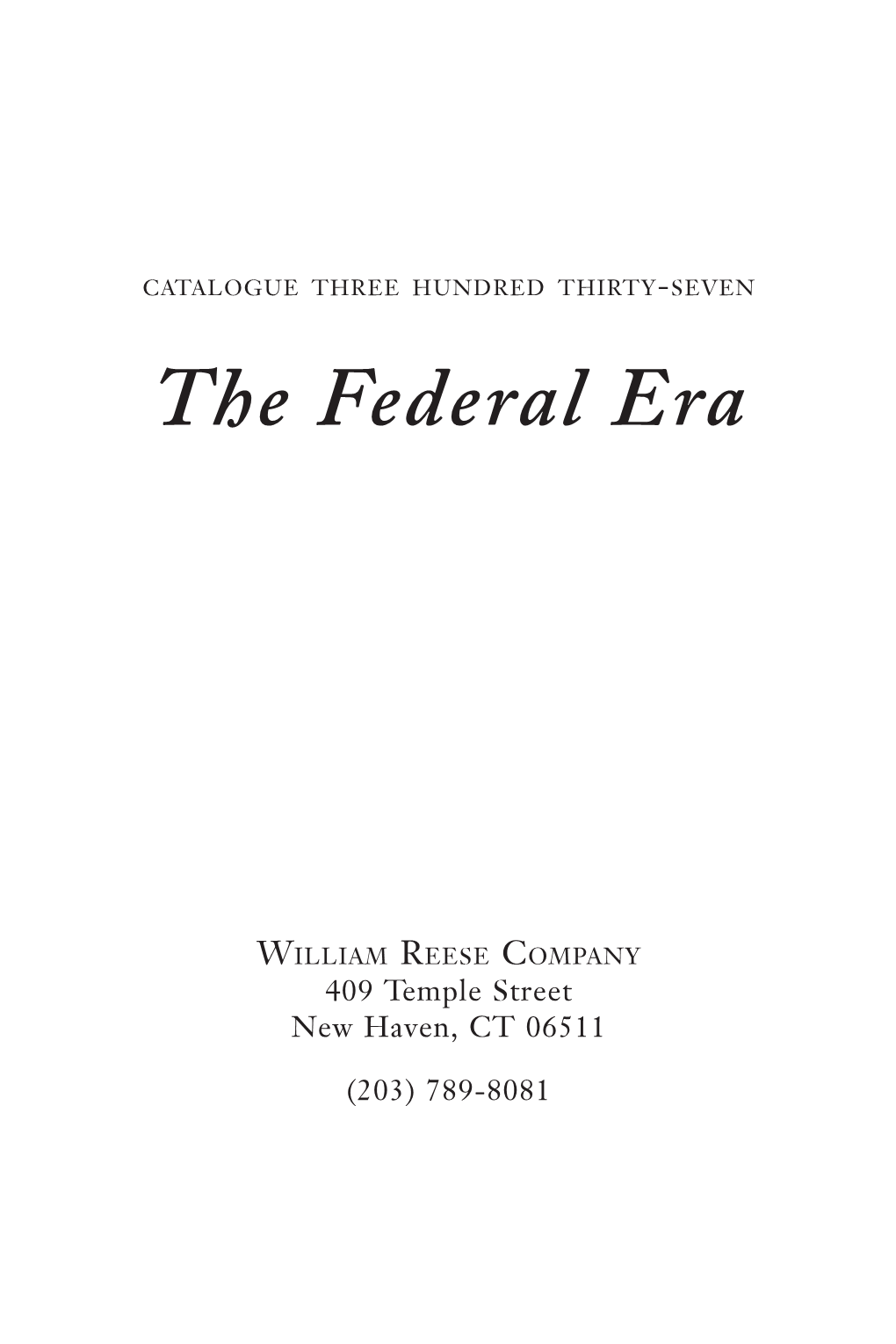 The Federal Era